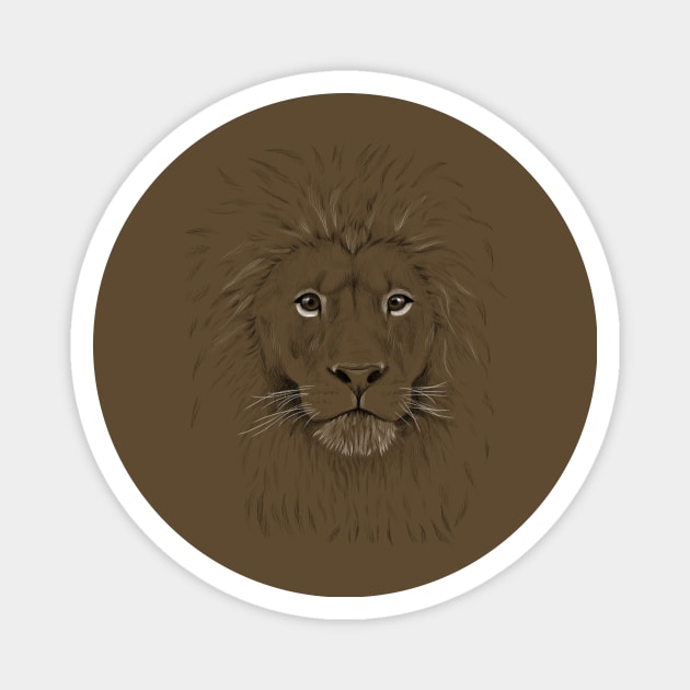 Black and White Lion Magnet by SuspendedDreams